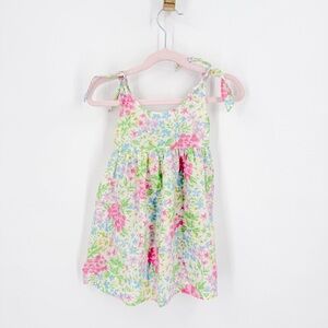 Vibrant Floral Kids Dress - Pink and Green